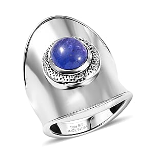 D'Joy Passport to Israel Artisan Crafted Tanzanite 3.75 ctw Solitaire Ring in Sterling Silver (Size 7.0)