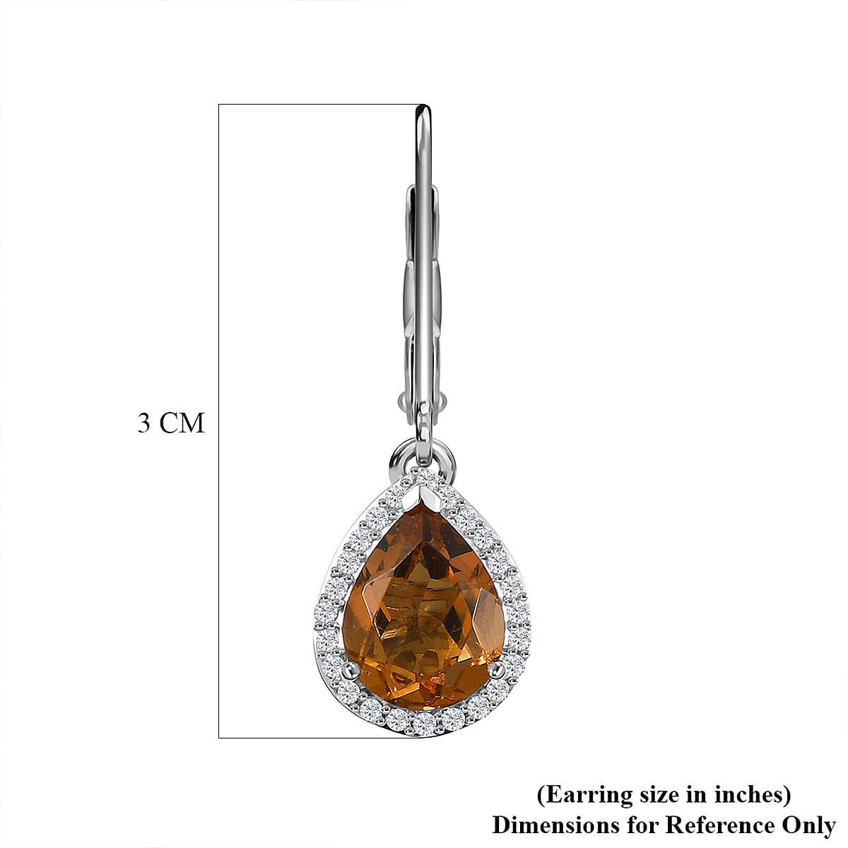 EverTrue Autumn Alexite and White Zircon 3.50 ctw Fallfire Regal Earrings in Platinum Bond