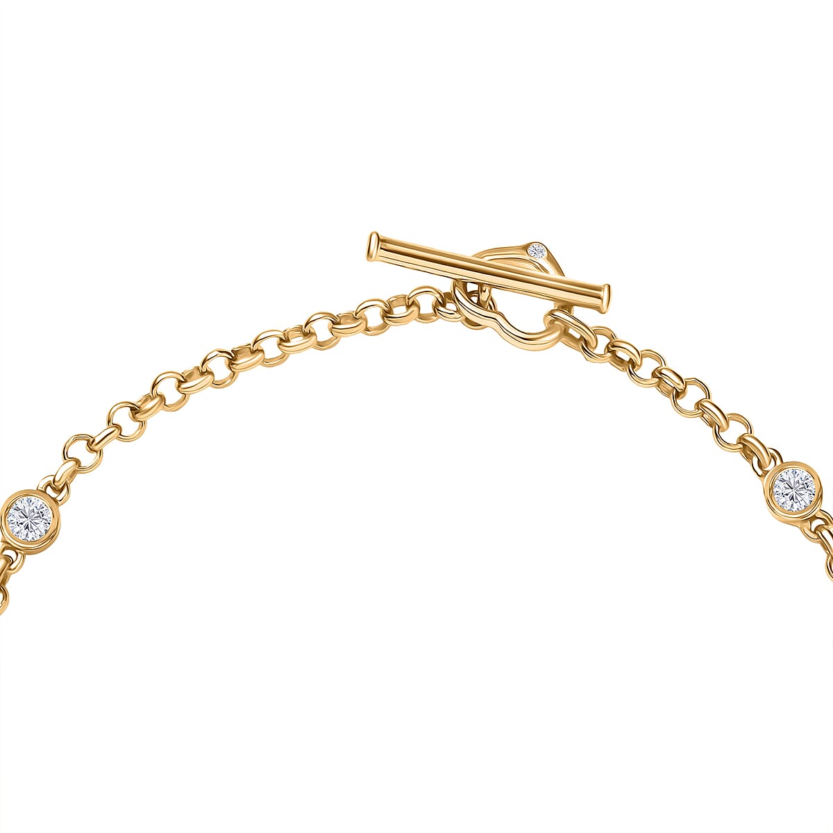 EverTrue Moissanite 0.65 ctw Forever Linked Hearts Bracelet in 18K YG Plated (6.50 In) image number 3