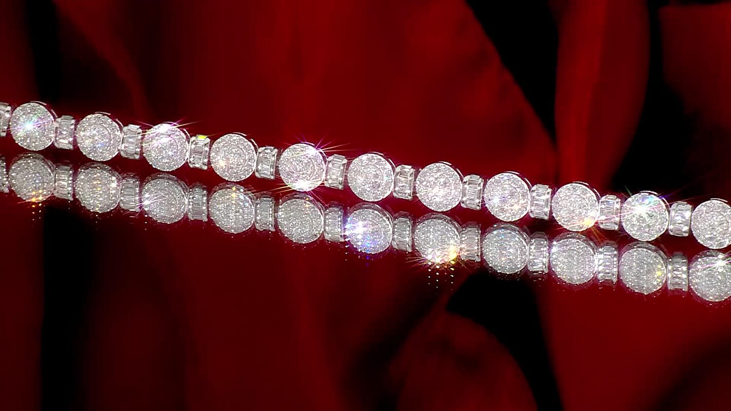 Luxuriant Lab Grown Diamond SI 3.30 ctw Bracelet in Rhodium Over Sterling Silver (6.50 In)