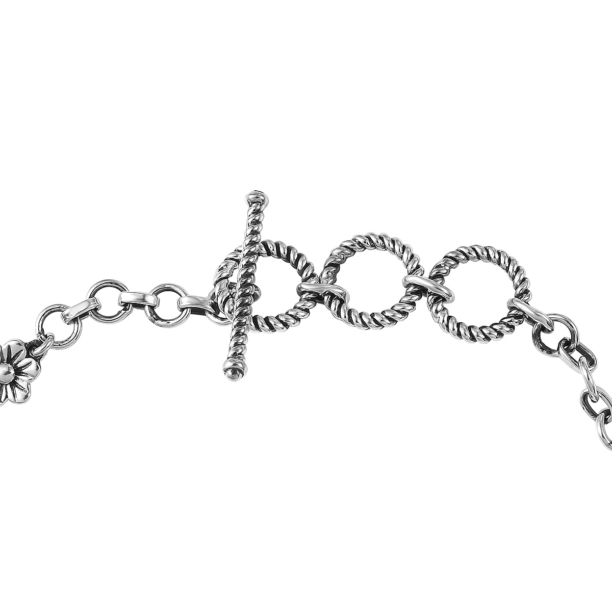 D'Joy Artisan Crafted Premium Larimar 19.70 ctw Bracelet in Sterling Silver (6.50-8.0In) image number 3