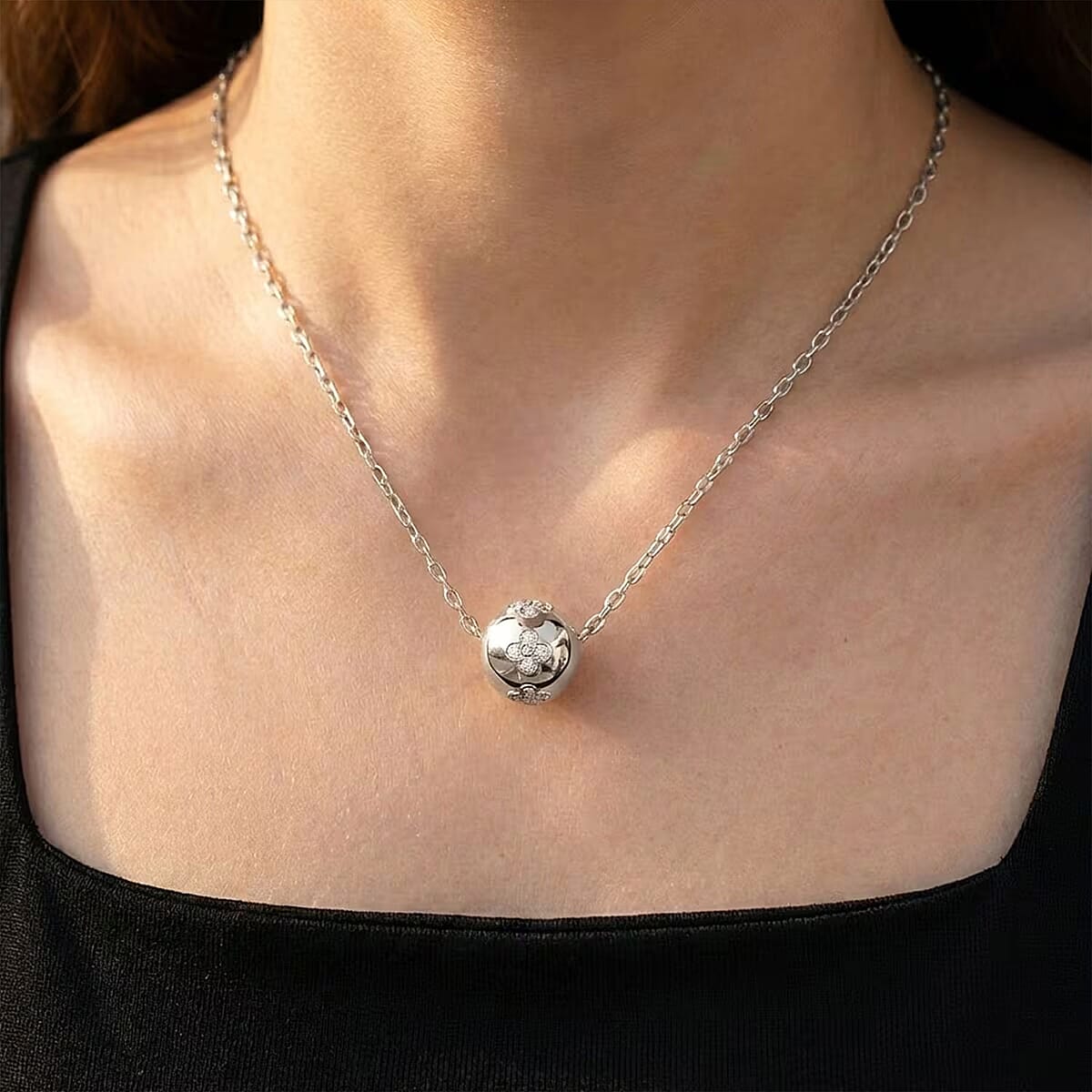 Luxuriant Lab Grown Diamond Necklace (18-20 Inches) in Sterling Silver 1.00 ctw image number 1