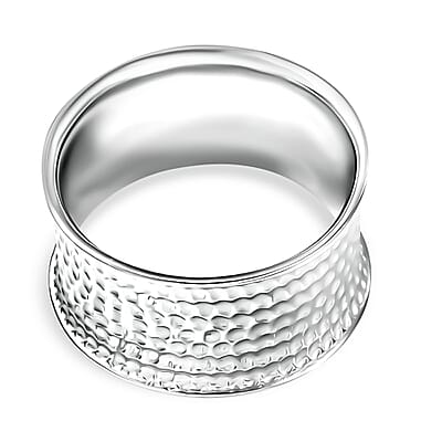 D'Joy Passport to Israel Love Band Ring in 18K Vermeil YG and Rhodium Over Sterling Silver (Size 7.0) 8.58 Grams