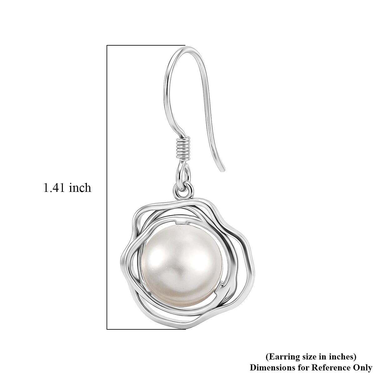 D'Joy Passport to Israel Artisan Crafted Freshwater Pearl Earrings in Sterling Silver