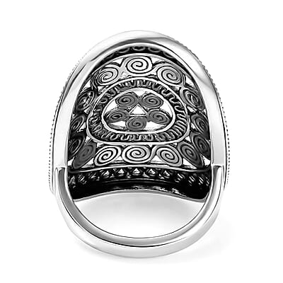 D'Joy Passport to Turkey Artisan Crafted Filigree Work Ring in Sterling Silver (Size 5.0) 6.48 Grams