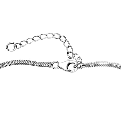 D'Joy Passport to Turkey Artisan Crafted Premium Peacock Quartz (Triplet) and Multi Sapphire 6.00 ctw Necklace in Sterling Silver 18-20 Inches