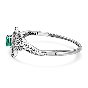 D'Joy Premium Peacock Quartz (Triplet) 5.30 ctw Bangle Bracelet in Sterling Silver (7.25 In)