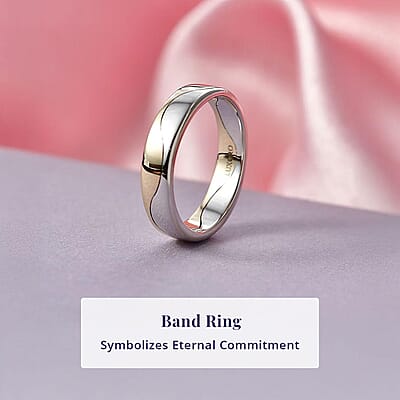 Luxoro 10K White and Yellow Gold Wave Dual Elegance Band Ring (Size 9.0) (4.35 g)