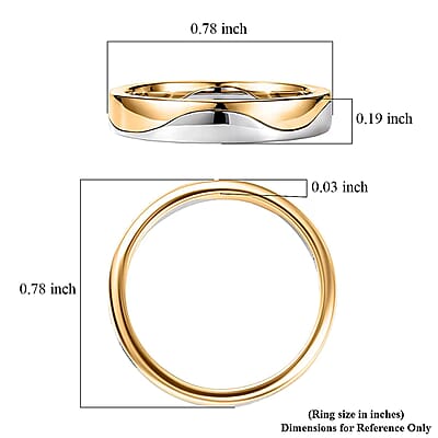 Luxoro 10K White and Yellow Gold Wave Dual Elegance Band Ring (Size 9.0) (4.35 g)