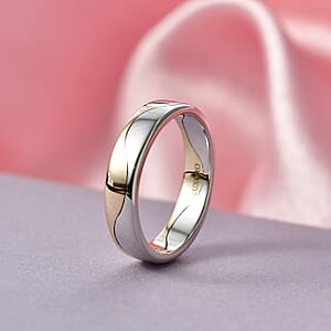 Luxoro Wave Band Ring in 10K White and Yellow Gold (Size 6.0) 4.35 Grams