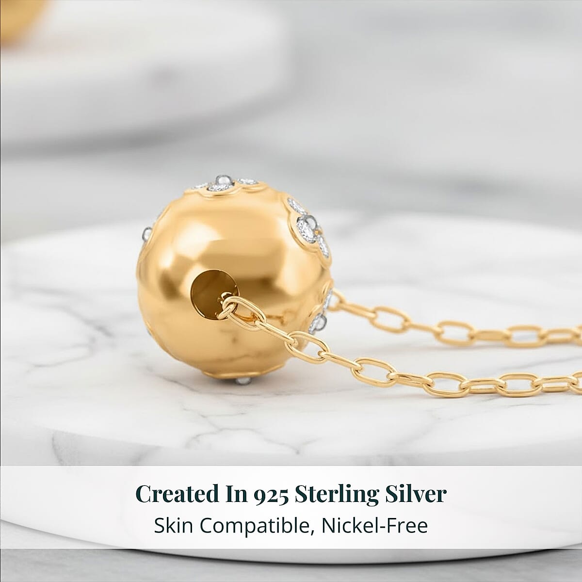 Luxuriant Lab Grown Diamond 1.00 ctw Necklace 18-20 Inches in 14K YG Over Sterling Silver image number 2