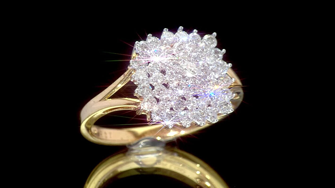 Luxuriant Lab Grown Diamond (G, SI) Ring in 14K YG Over Sterling Silver (Size 7.0) 1.00 ctw