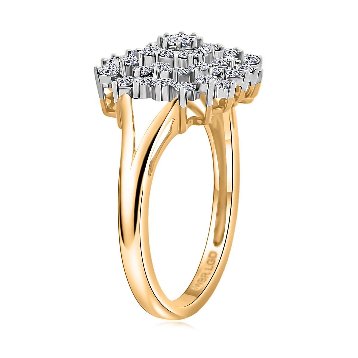 Luxuriant Lab Grown Diamond G SI 1.00 ctw Ring in 14K YG Over Sterling Silver (Size 7.0) image number 3