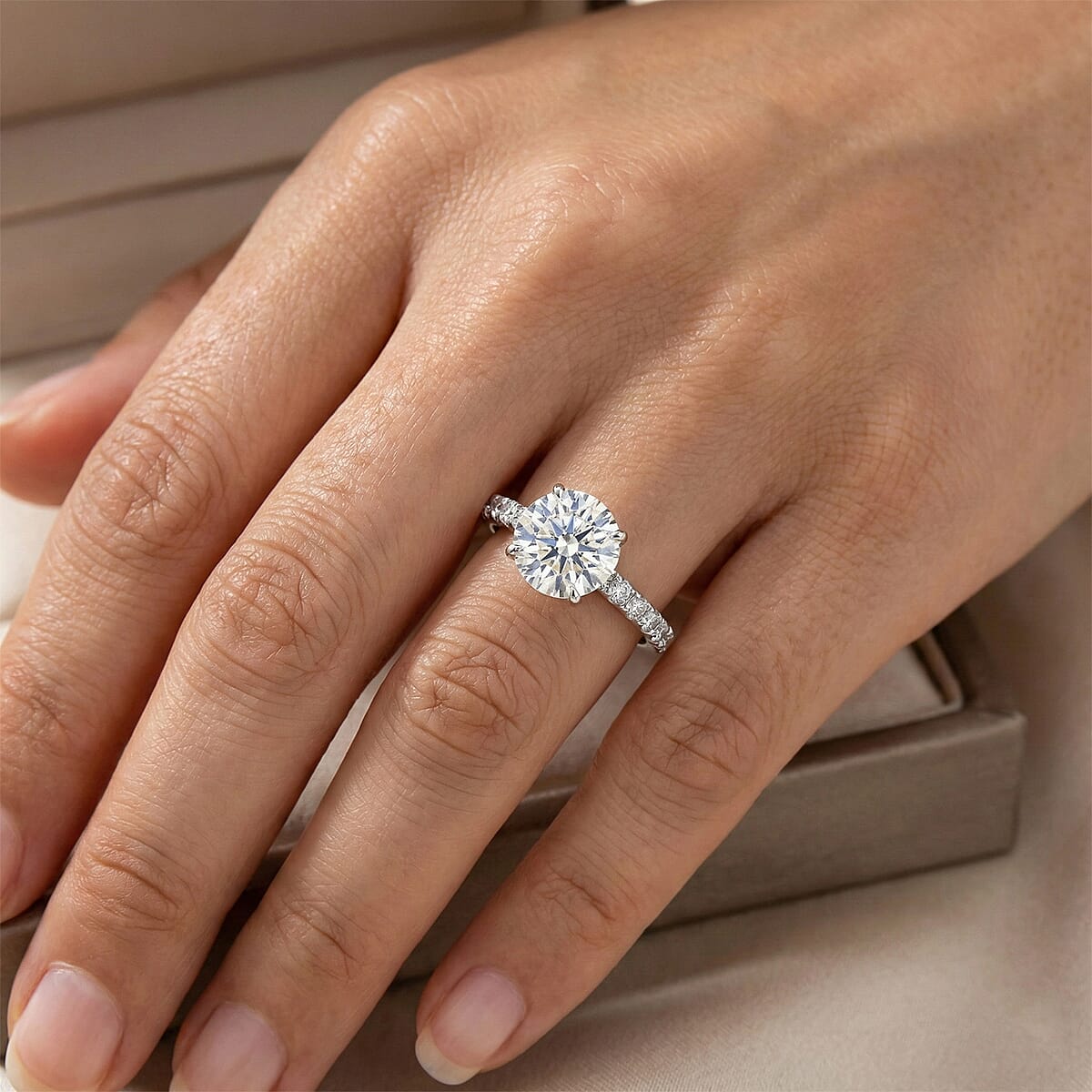 14K White Gold Luxuriant Lab Grown Diamond (G, VS) Ring (Size 7.0) 2.57 ctw image number 2