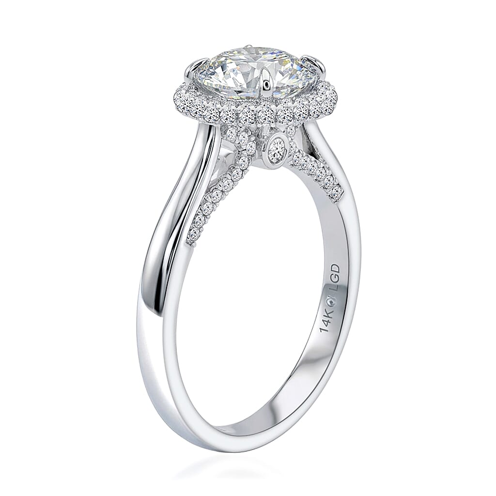 Luxuriant Lab Grown Diamond G VS 2.42 ctw Ring in 14K White Gold (Size 7.0)