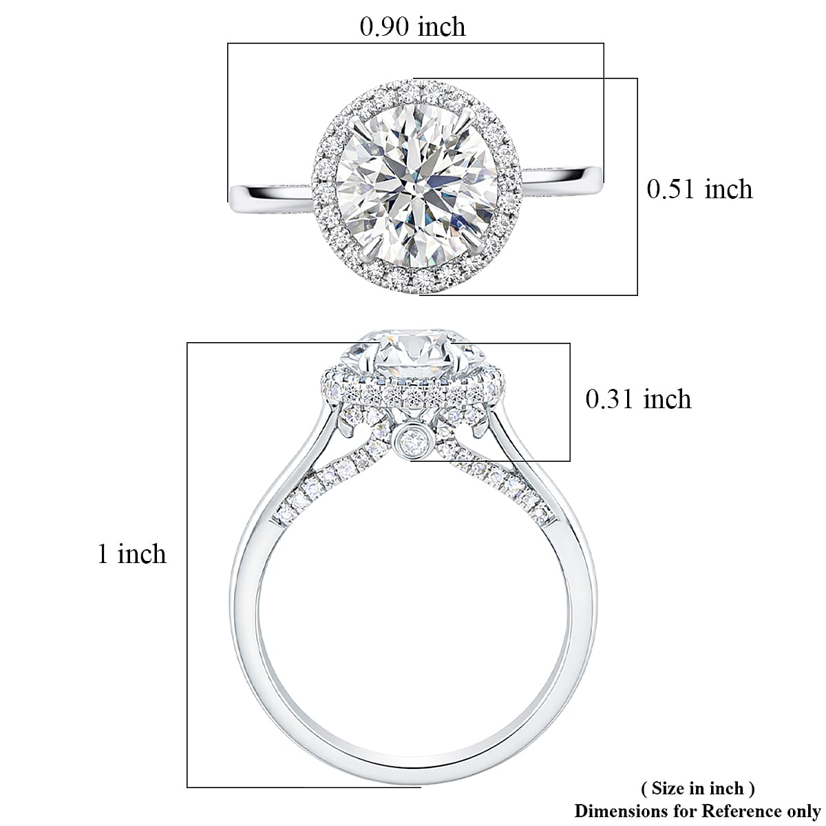 Luxuriant Lab Grown Diamond G VS 2.42 ctw Ring in 14K White Gold (Size 7.0)