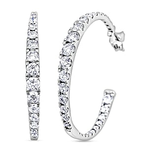 Luxuriant Lab Grown Diamond 2.00 ctw Hoop Earrings in Sterling Silver
