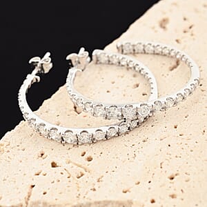Luxuriant Lab Grown Diamond 2.00 ctw Hoop Earrings in Sterling Silver