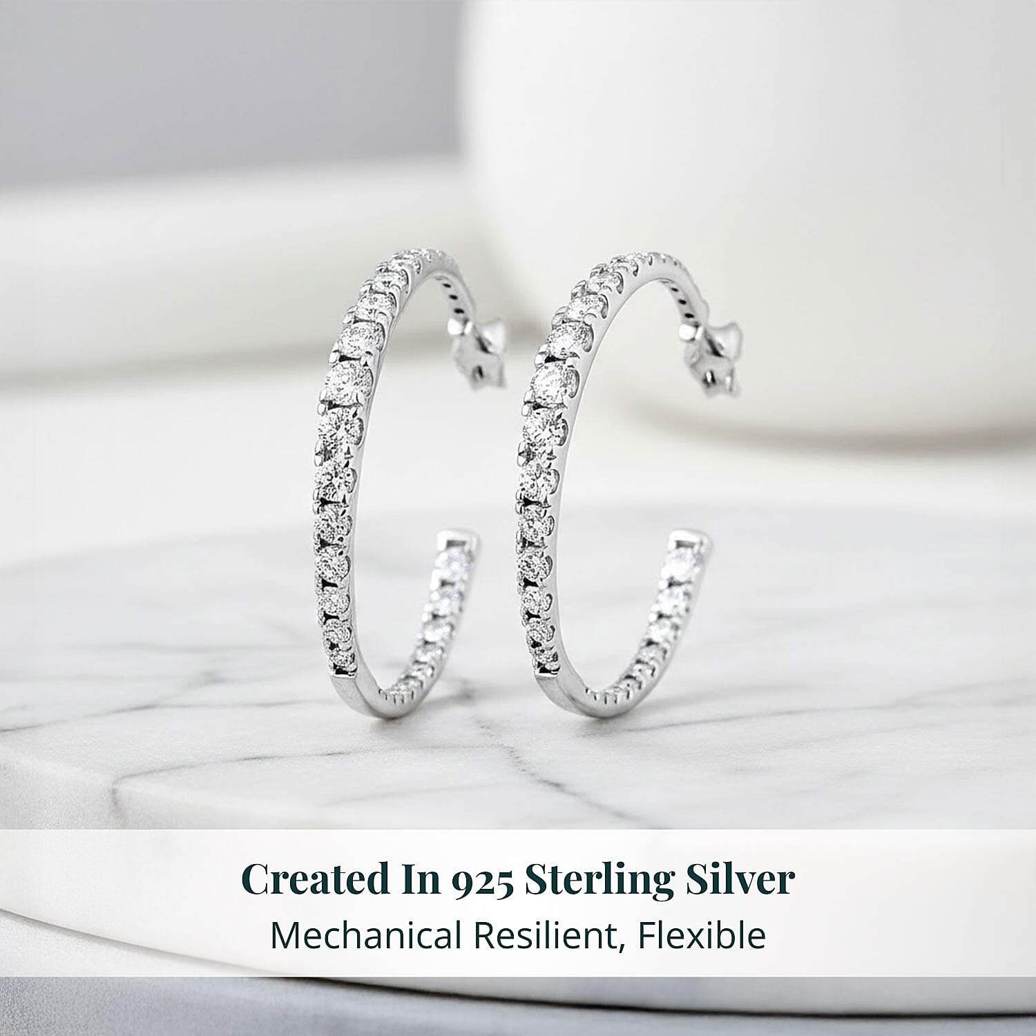 Luxuriant Lab Grown Diamond 2.00 ctw Hoop Earrings in Sterling Silver