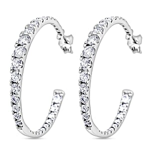 Luxuriant Lab Grown Diamond 2.00 ctw Hoop Earrings in Sterling Silver