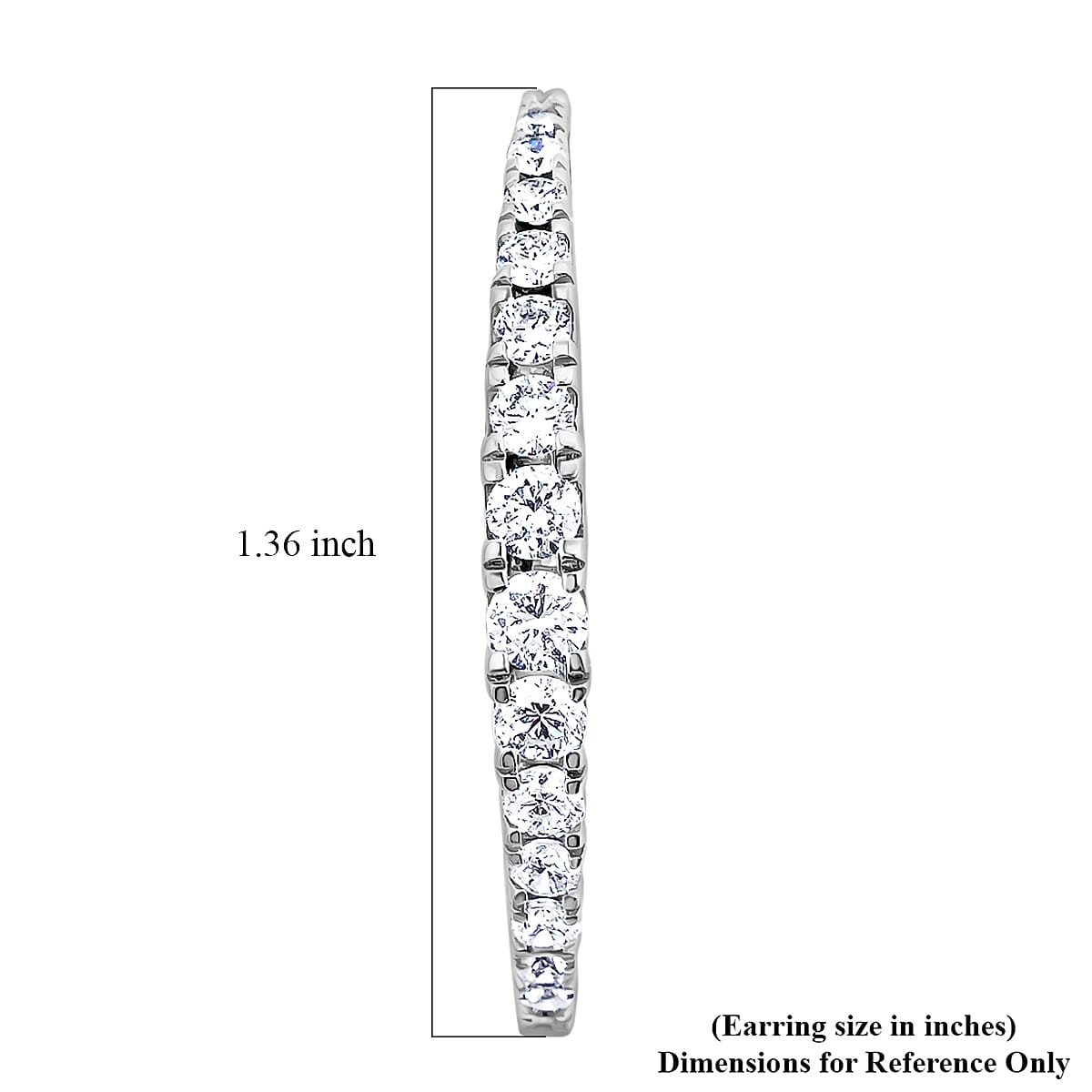 Luxuriant Lab Grown Diamond 2.00 ctw Hoop Earrings in Sterling Silver image number 5