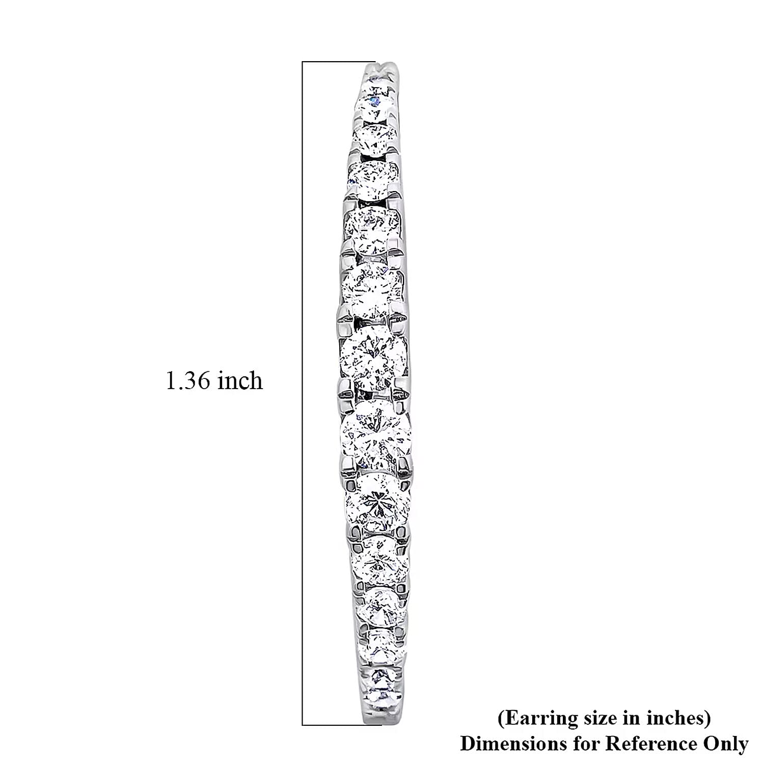 Luxuriant Lab Grown Diamond 2.00 ctw Hoop Earrings in Sterling Silver