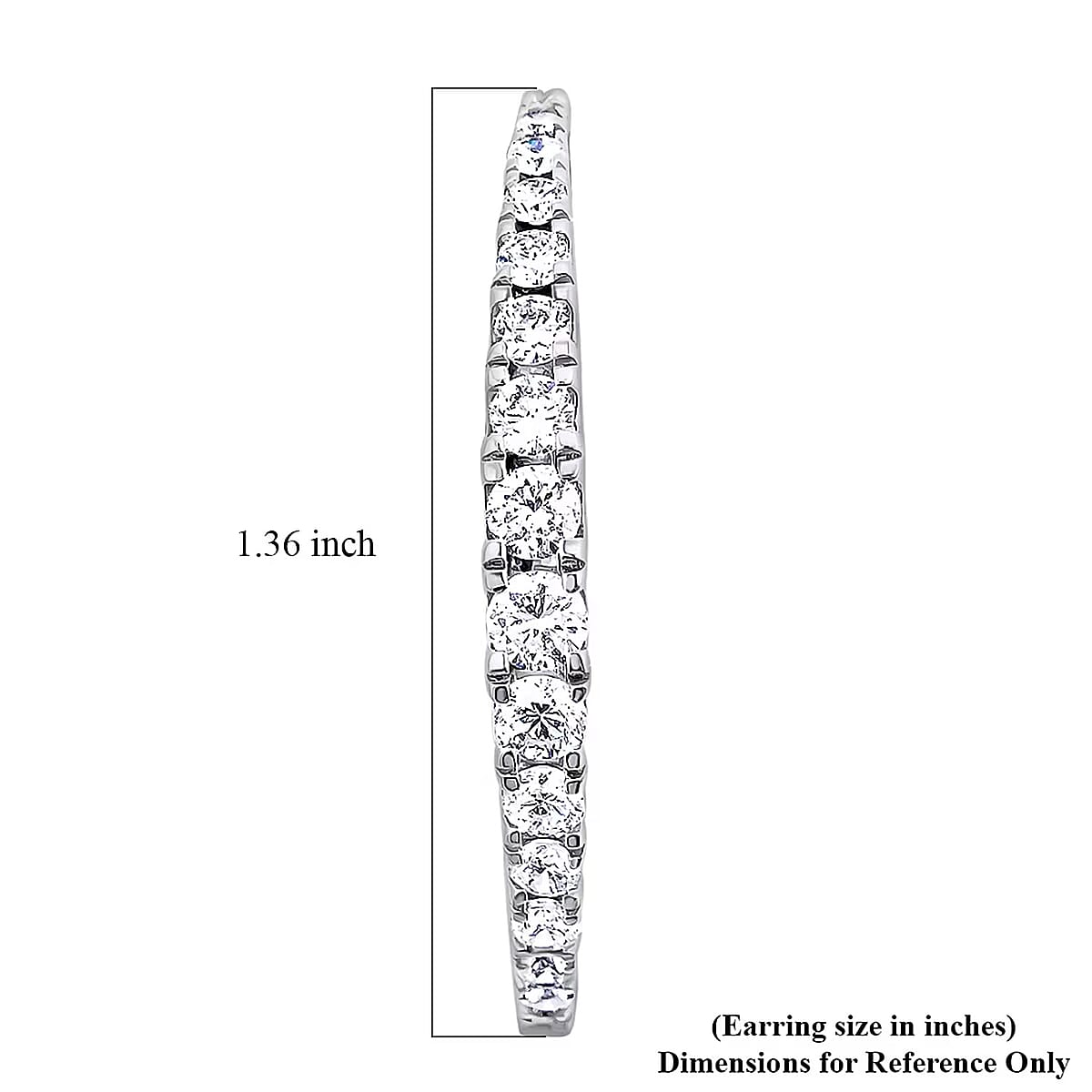 Luxuriant Lab Grown Diamond 2.00 ctw Hoop Earrings in Sterling Silver image number 6