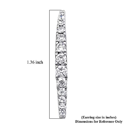 Luxuriant Lab Grown Diamond 2.00 ctw Hoop Earrings in Sterling Silver