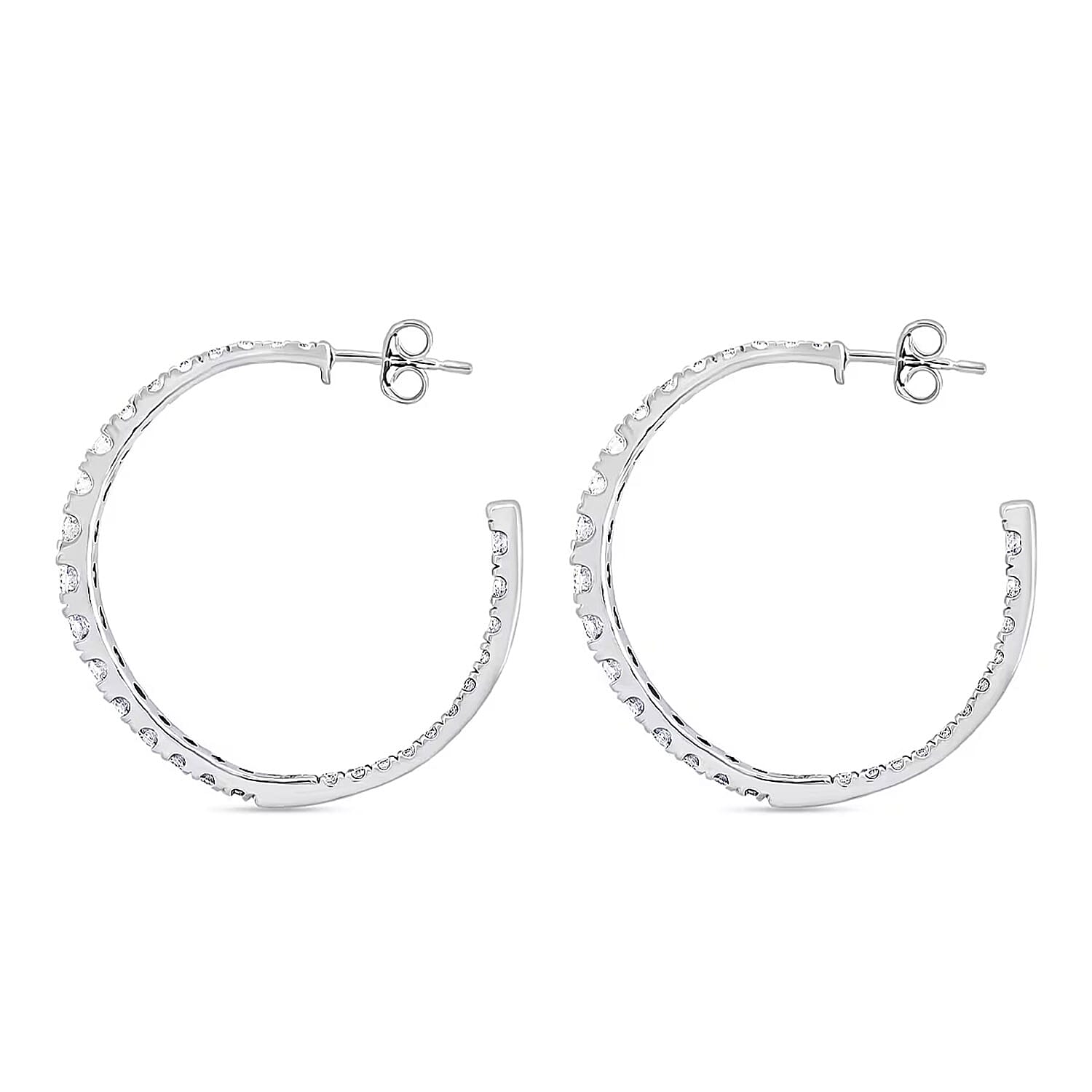 Luxuriant Lab Grown Diamond 2.00 ctw Hoop Earrings in Sterling Silver