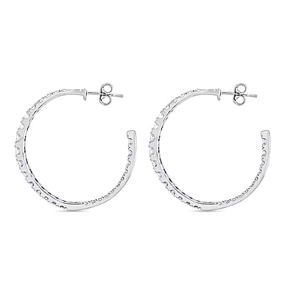 Luxuriant Lab Grown Diamond 2.00 ctw Hoop Earrings in Sterling Silver