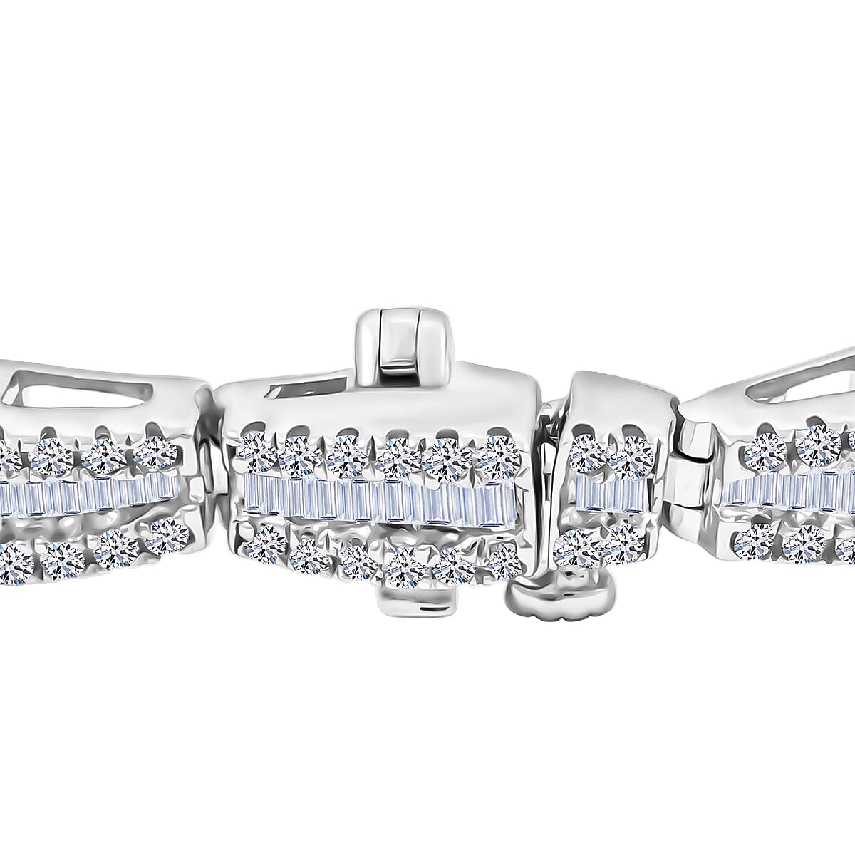 Luxuriant Lab Grown Diamond G-H SI 4.00 ctw Bracelet in Rhodium Over Sterling Silver (7.50 In) image number 4