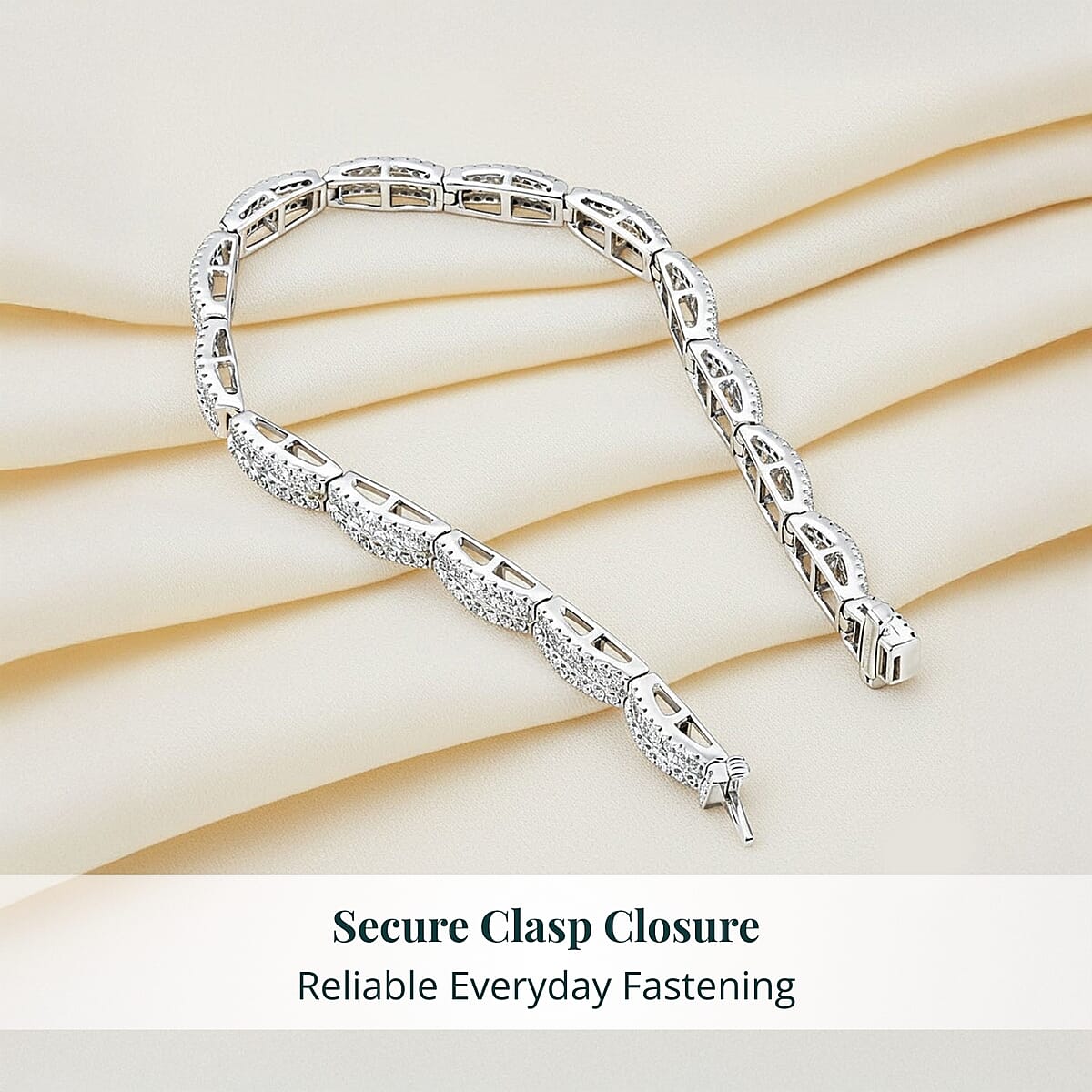 Luxuriant Lab Grown Diamond G-H SI 4.00 ctw Bracelet in Rhodium Over Sterling Silver (7.50 In) image number 5