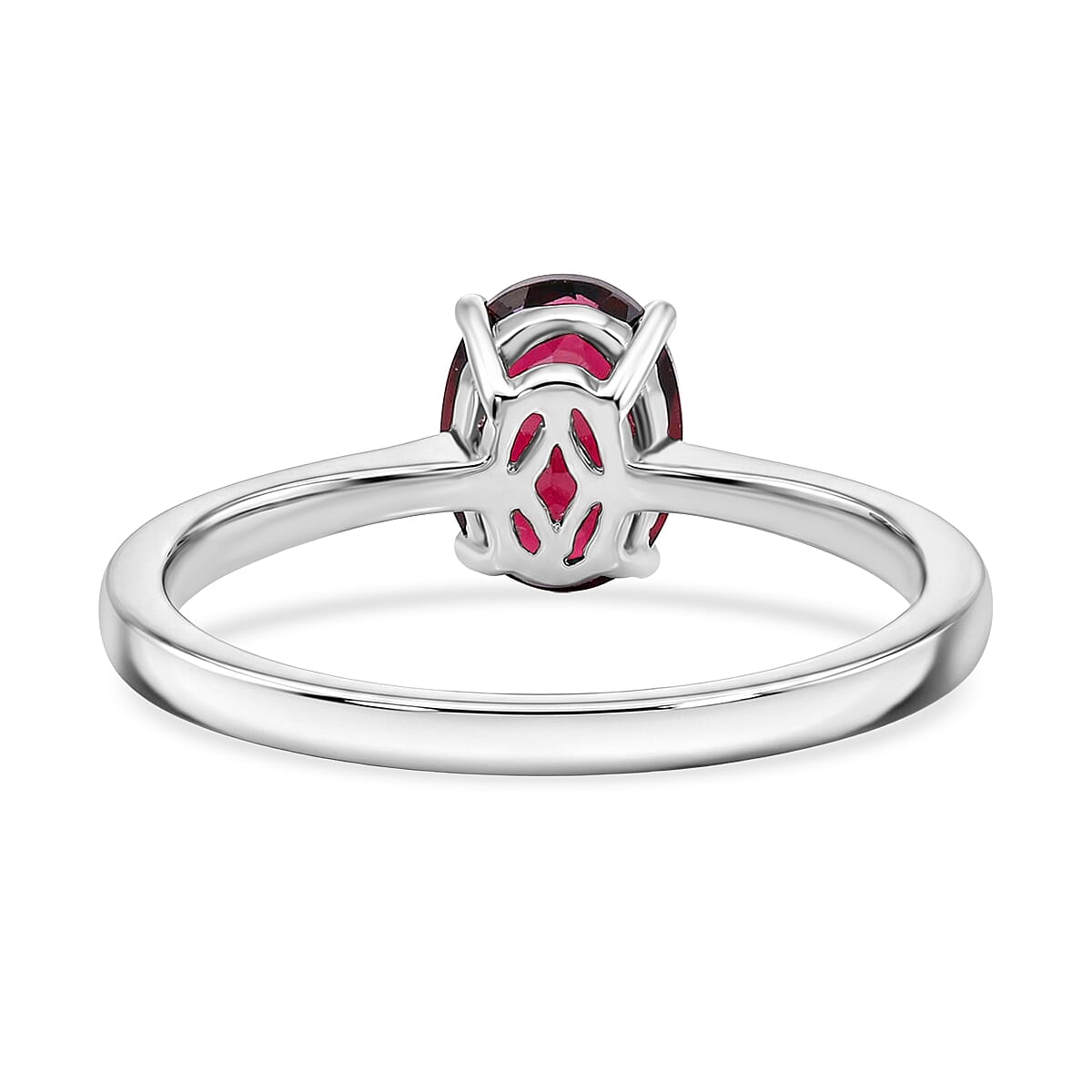 Orissa Rhodolite Garnet 1.75 ctw Ring in Platinum Over Sterling Silver (Size 7.0) image number 4