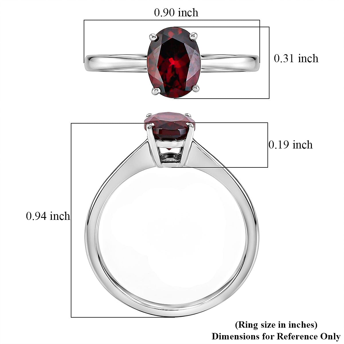 Orissa Rhodolite Garnet 1.75 ctw Ring in Platinum Over Sterling Silver (Size 7.0) image number 5