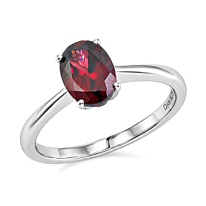 Orissa Rhodolite Garnet 1.75 ctw Ring in Platinum Over Sterling Silver (Size 7.5)