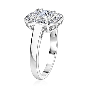 Luxuriant Lab Grown Diamond (G-H, SI) Ring in Rhodium Over Sterling Silver (Size 10.0) 0.25 ctw