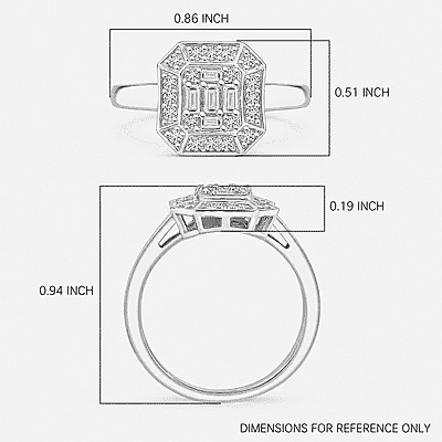 Luxuriant Lab Grown Diamond G-H SI 0.25 ctw Ring in Rhodium Over Sterling Silver (Size 10.0) (Del. In 10-12 Days)