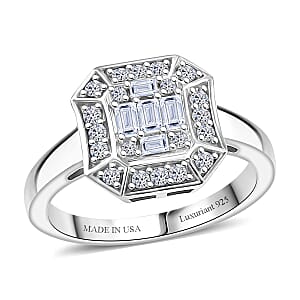 Luxuriant Lab Grown Diamond G-H SI 0.25 ctw Ring in Rhodium Over Sterling Silver (Size 7.0)