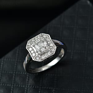 Luxuriant Lab Grown Diamond G-H SI 0.25 ctw Ring in Rhodium Over Sterling Silver (Size 7.0)