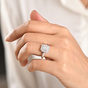 Luxuriant Lab Grown Diamond G-H SI 0.25 ctw Ring in Rhodium Over Sterling Silver (Size 7.0)