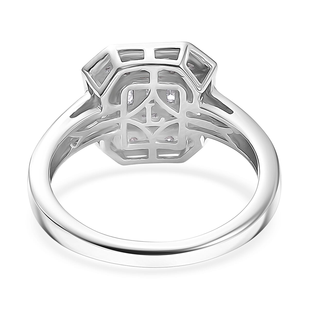 Luxuriant Lab Grown Diamond G-H SI 0.25 ctw Ring in Rhodium Over Sterling Silver (Size 7.0) image number 4