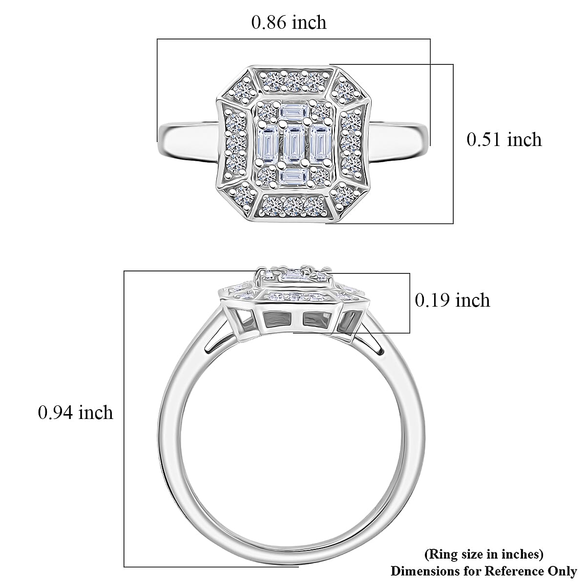 Luxuriant Lab Grown Diamond G-H SI 0.25 ctw Ring in Rhodium Over Sterling Silver (Size 7.0) image number 5