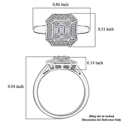 Luxuriant Lab Grown Diamond G-H SI 0.25 ctw Ring in Rhodium Over Sterling Silver (Size 7.0)
