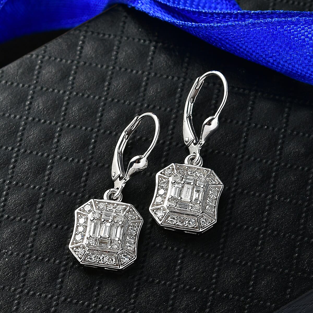 Luxuriant Lab Grown Diamond G-H SI 0.75 ctw Earrings in Rhodium Over Sterling Silver (Del. In 10-12 Days) image number 1