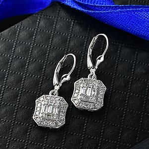 Luxuriant Lab Grown Diamond G-H SI 0.75 ctw Earrings in Rhodium Over Sterling Silver (Del. In 10-12 Days)