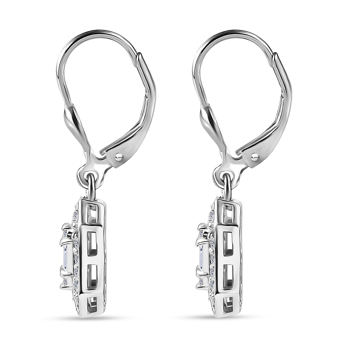 Luxuriant Lab Grown Diamond G-H SI 0.75 ctw Earrings in Rhodium Over Sterling Silver (Del. In 10-12 Days) image number 3