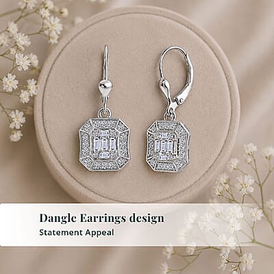 Luxuriant Lab Grown Diamond G-H SI 0.75 ctw Earrings in Rhodium Over Sterling Silver