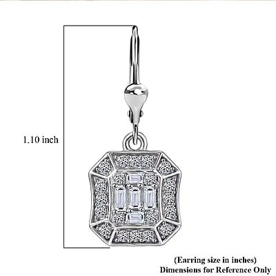 Luxuriant Lab Grown Diamond G-H SI 0.75 ctw Earrings in Rhodium Over Sterling Silver