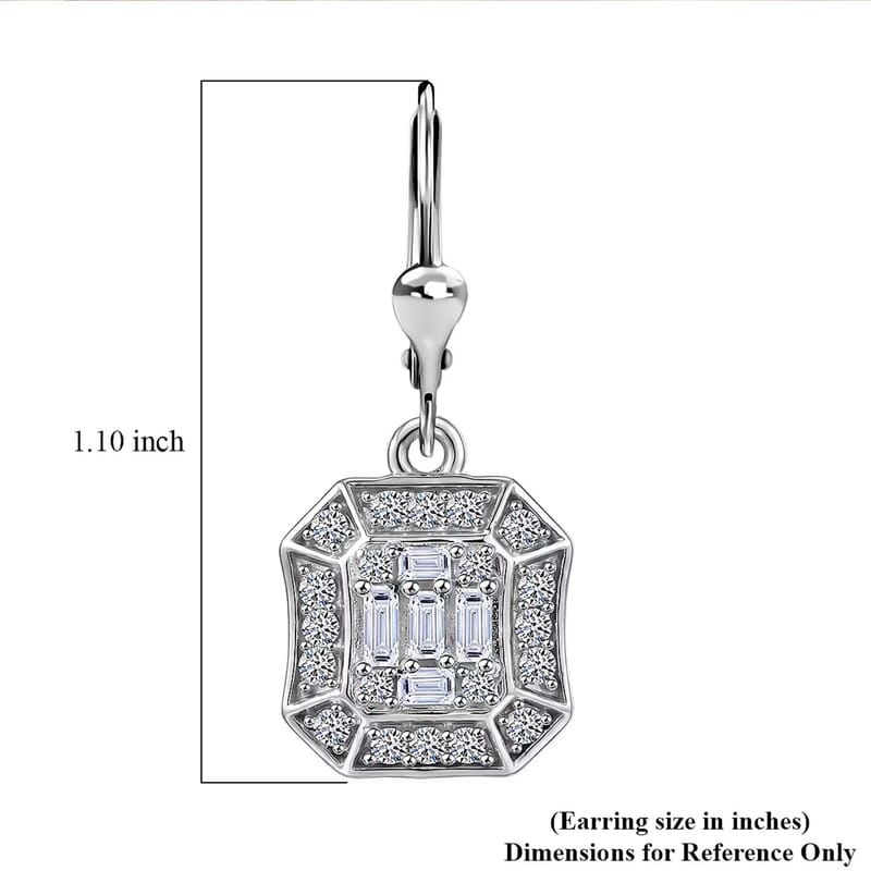Luxuriant Lab Grown Diamond G-H SI 0.75 ctw Earrings in Rhodium Over Sterling Silver