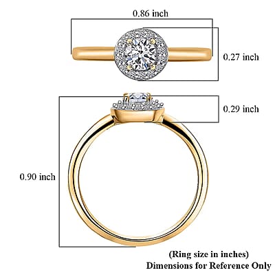 Luxuriant Lab Grown Diamond G-H SI 0.50 ctw Ring in 18K Vermeil Yellow Gold Over Sterling Silver (Size 5.0)